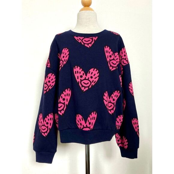 NEW Gap × Frank Ape Kids Graphic Sweatshirt Girls 12 X-Large Navy Uniform Graphi - Picture 3 of 9